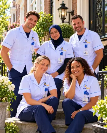 Het team van RytelZorg voor een woning